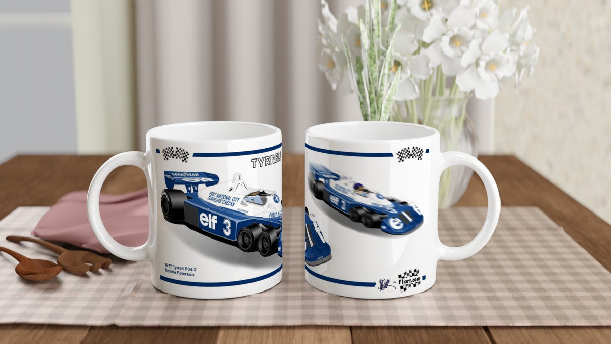 Tyrrell P34-2 F1 Motor Racing Art Mug