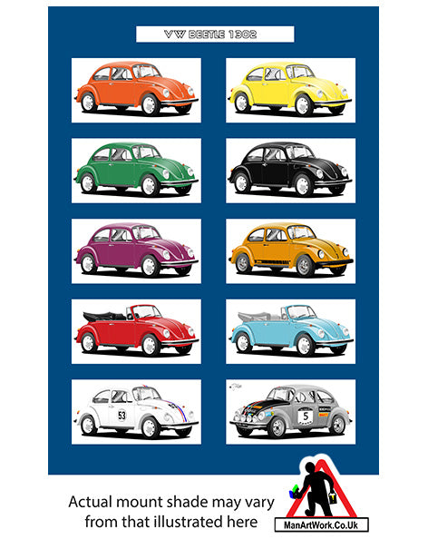 Volkswagen VW Beetle 1302 A4 Art Print