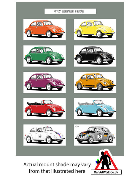 Volkswagen VW Beetle 1302 A4 Art Print