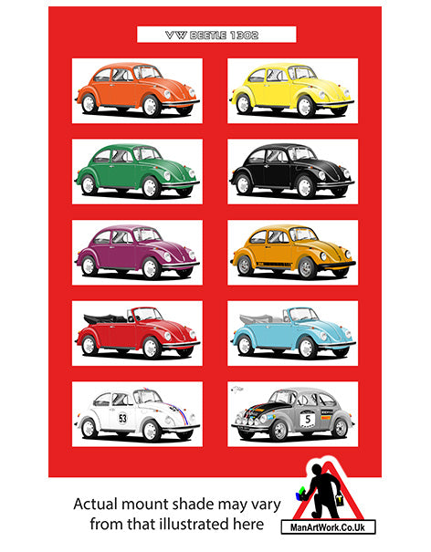 Volkswagen VW Beetle 1302 A4 Art Print