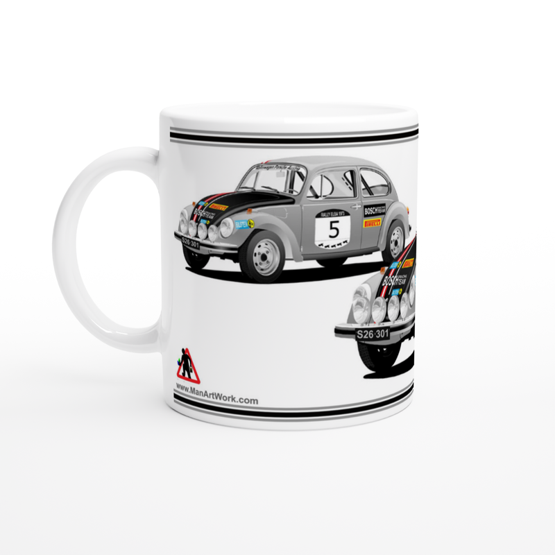 VW Beetle Rally Car Art Mug 