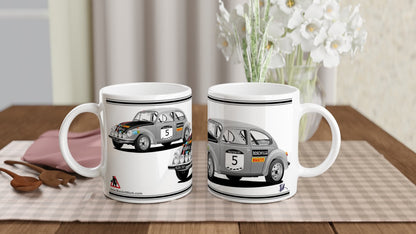 VW Beetle Rally Car Art Mug 