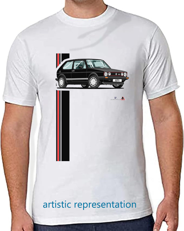 VW Golf GTi Mk1 Black T Shirt