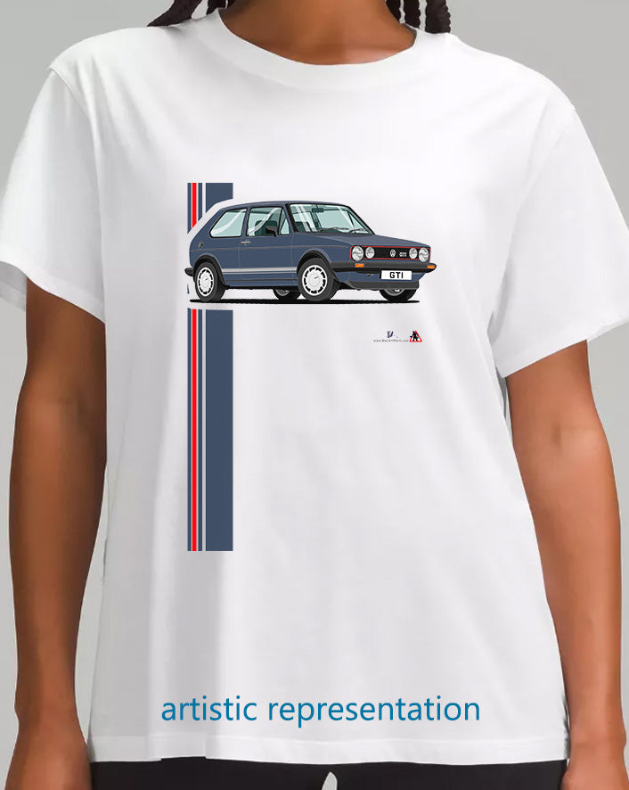 VW Golf GTi Mk1 Blue T Shirt