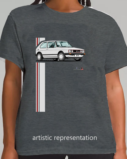 VW Golf GTi Mk1 Silver T Shirt