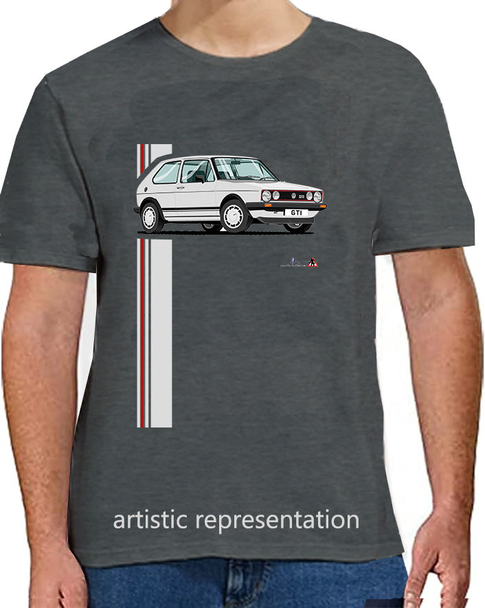 VW Golf GTi Mk1 Silver T Shirt