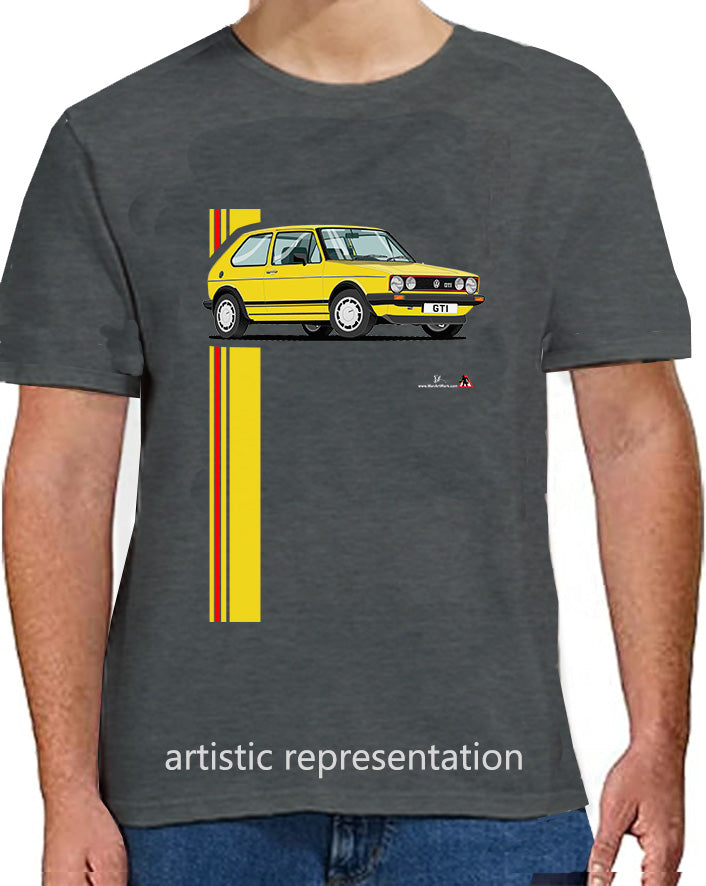 VW Golf GTi Mk1 Yellow T Shirt