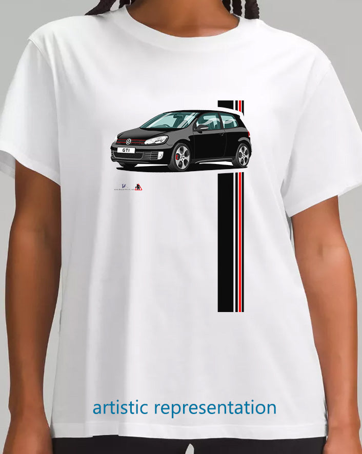 VW Golf GTi Mk6 Black T Shirt