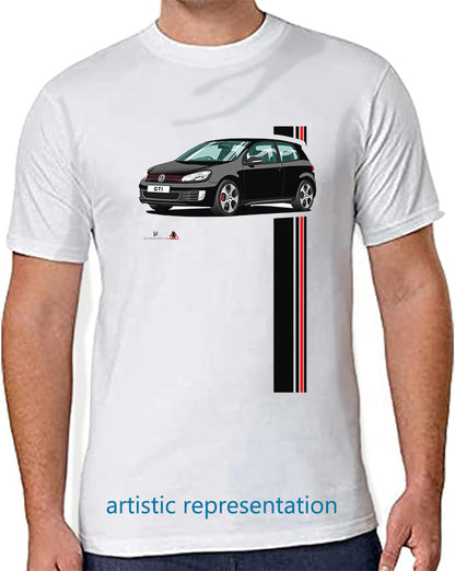 VW Golf GTi Mk6 Black T Shirt