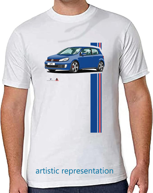 VW Golf GTi Mk6 Blue T Shirt