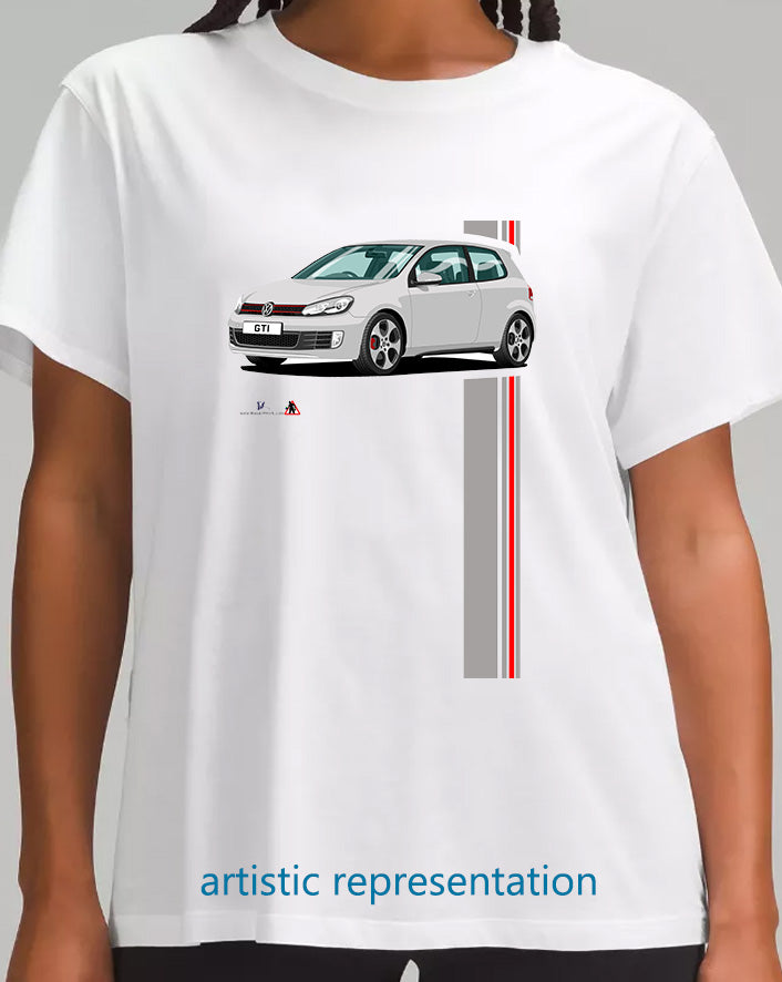 VW Golf GTi Mk6 Silver T Shirt