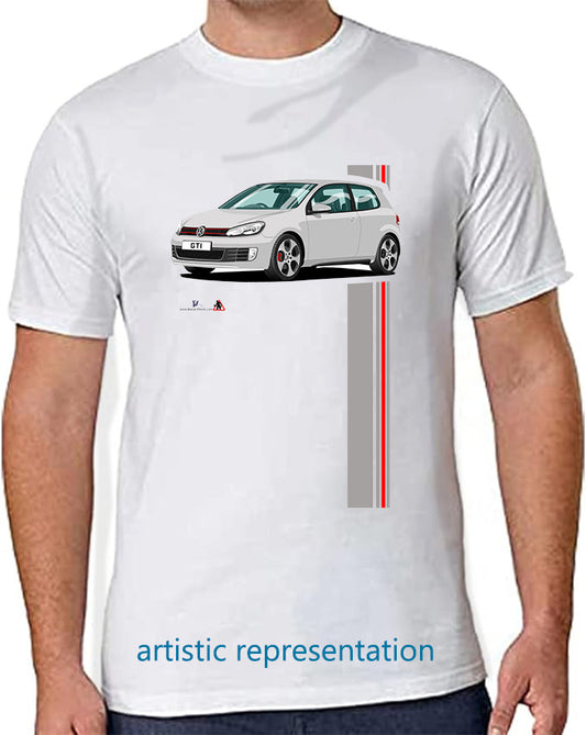 VW Golf GTi Mk6 Silver T Shirt