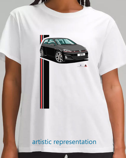 VW Golf GTi Mk7 Black T Shirt