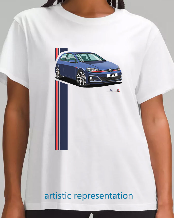 VW Golf GTi Mk7 Blue T Shirt