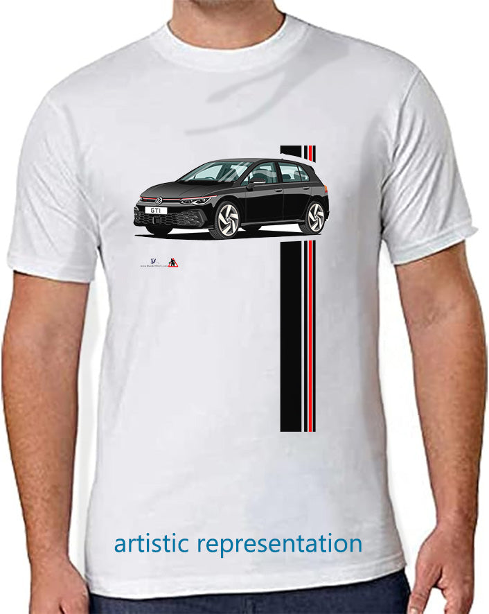 VW Golf GTi Mk8 Black T Shirt