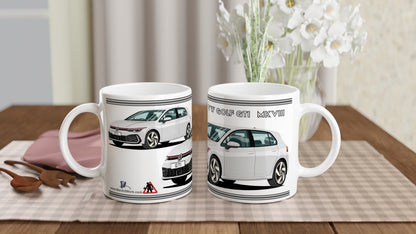 VW Golf GTI Mk8 in Silver Art Mug