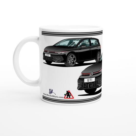 VW Golf GTI Mk8 facelift in Black Art Mug