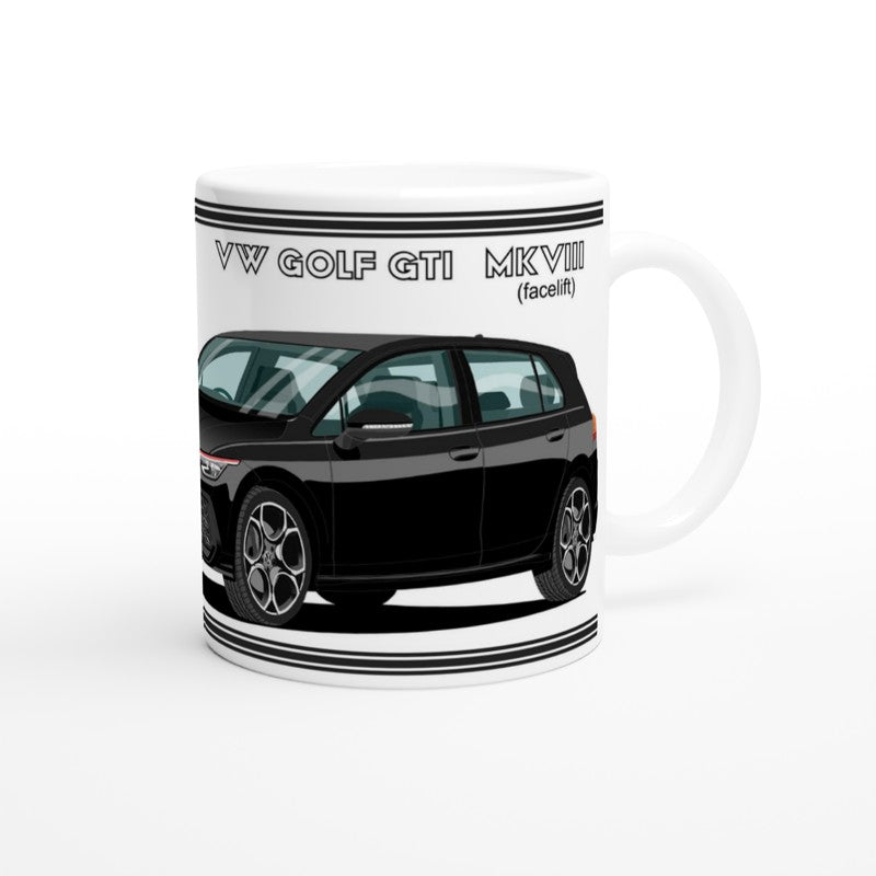 VW Golf GTI Mk8 facelift in Black Art Mug