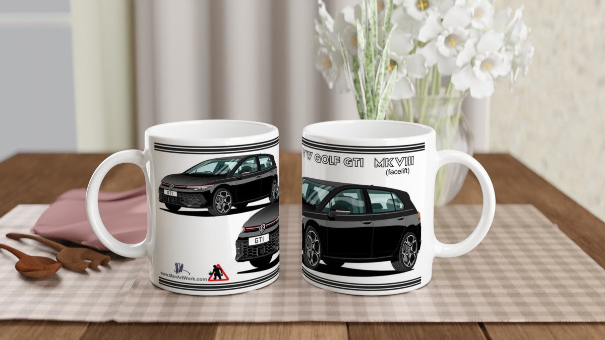 VW Golf GTI Mk8 facelift in Black Art Mug