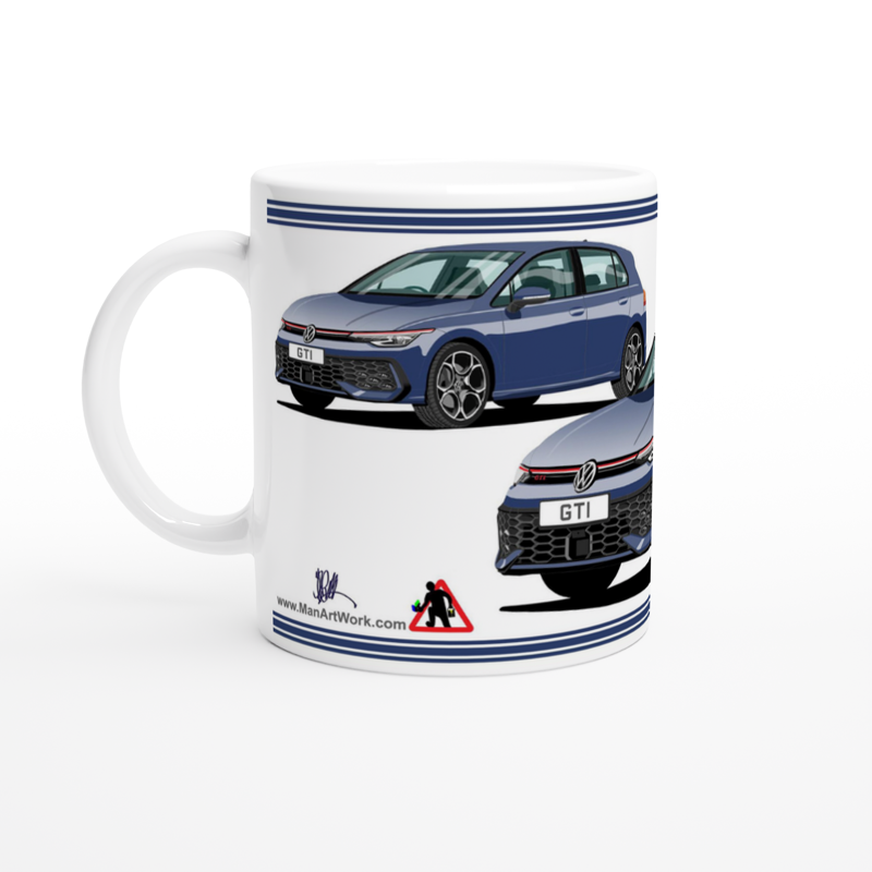 VW Golf GTI Mk8 facelift in Blue Art Mug