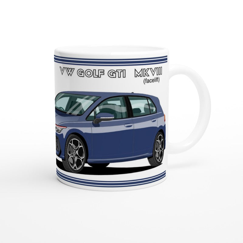 VW Golf GTI Mk8 facelift in Blue Art Mug