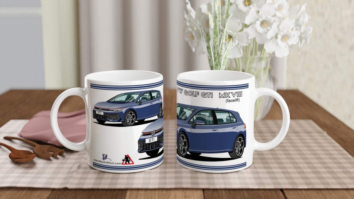 VW Golf GTI Mk8 facelift in Blue Art Mug