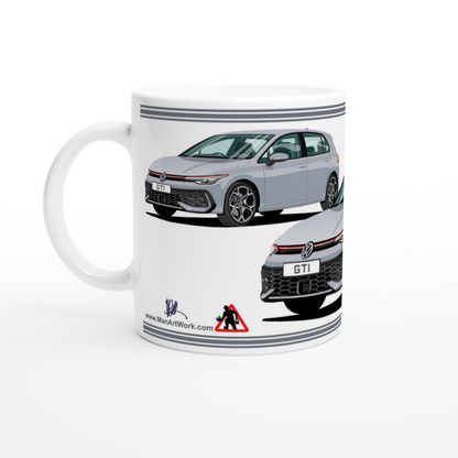 VW Golf GTI Mk8 facelift in Gray Art Mug