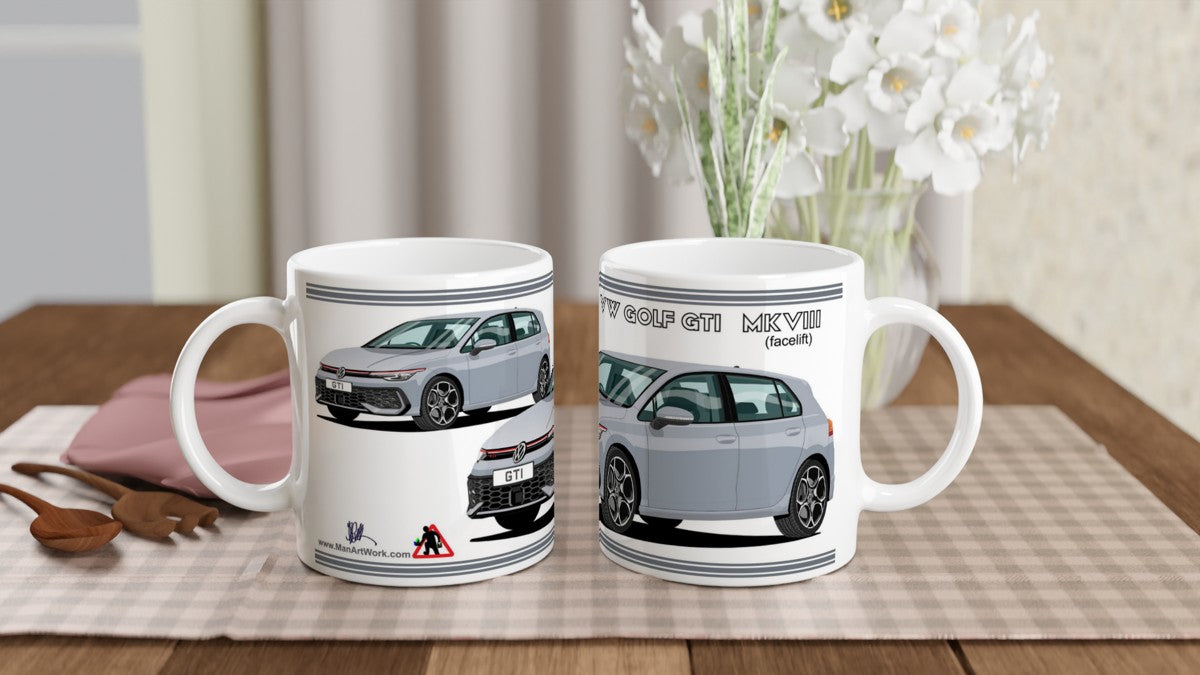 VW Golf GTI Mk8 facelift in Gray Art Mug