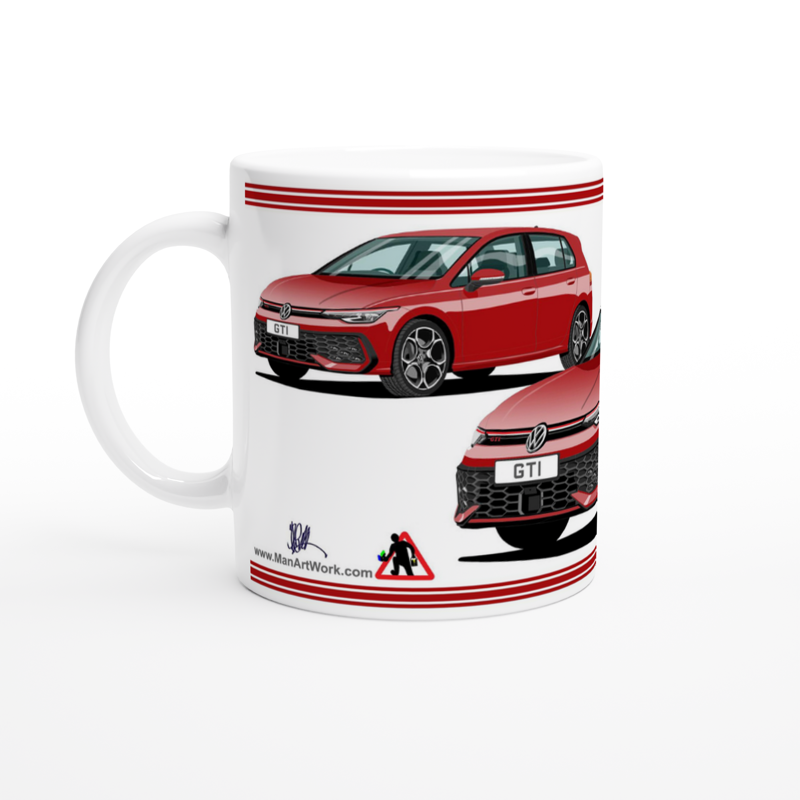 VW Golf GTI Mk8 facelift in Red Art Mug