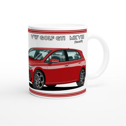 VW Golf GTI Mk8 facelift in Red Art Mug