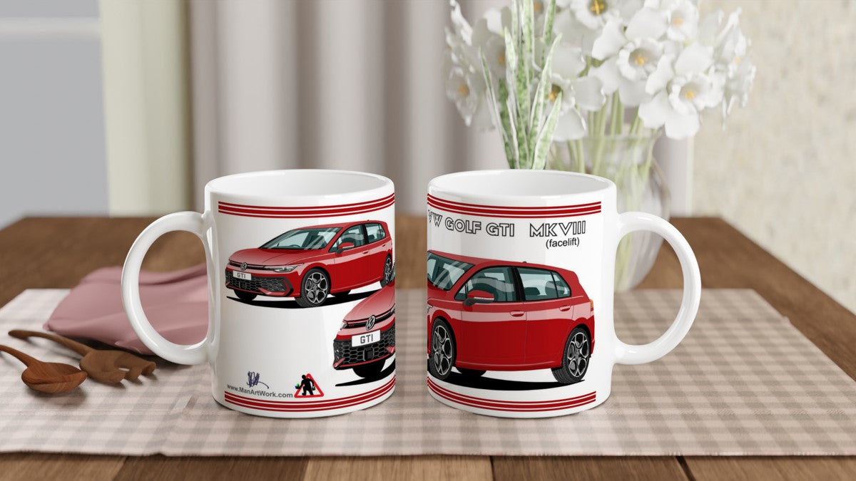 VW Golf GTI Mk8 facelift in Red Art Mug