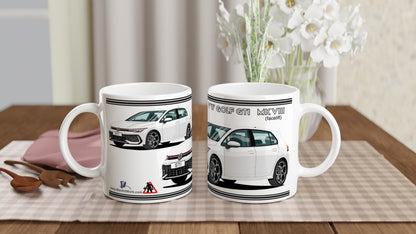 VW Golf GTI Mk8 facelift  in White Art Mug