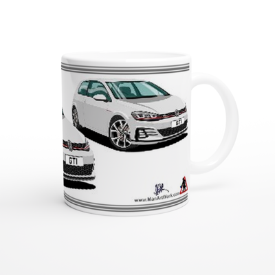 VW Golf GTI Mk7 in Silver Art Mug