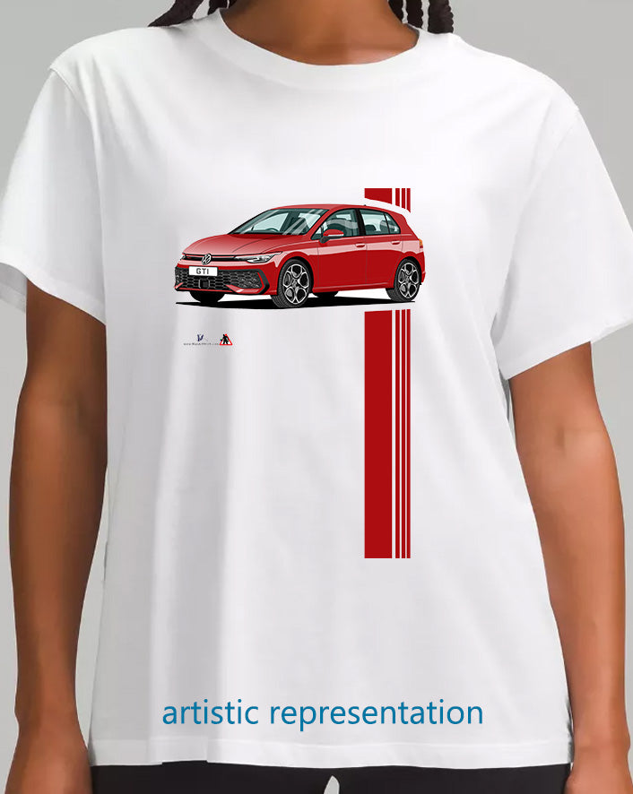 VW Golf GTi Mk8 facelift Red T Shirt