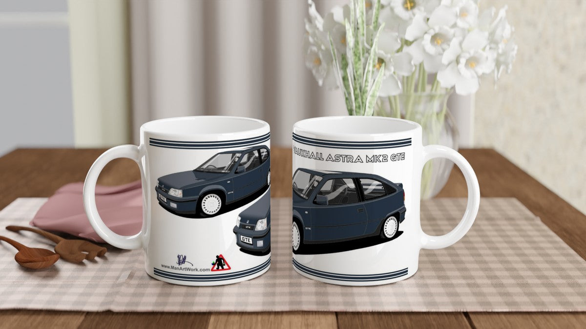 Vauxhall Astra Mk2 blue art Mug