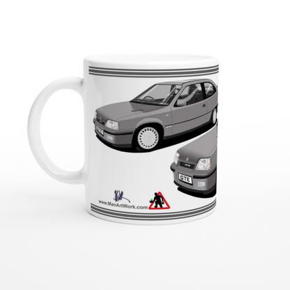 Vauxhall Astra Mk2 gray art Mug