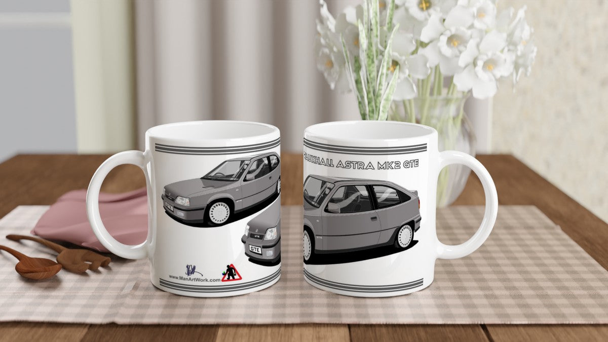 Vauxhall Astra Mk2 gray art Mug