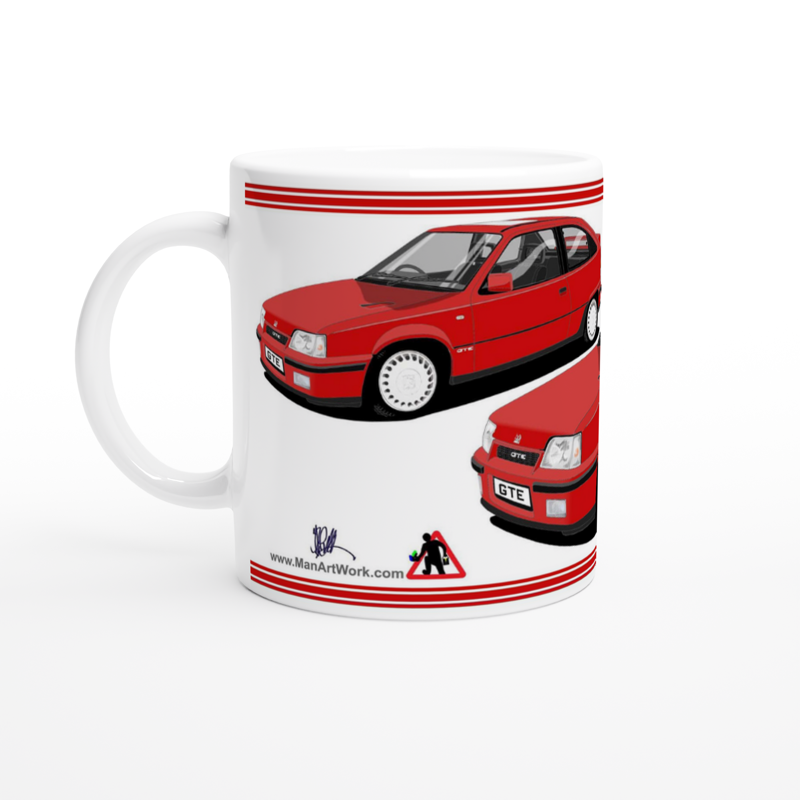 Vauxhall Astra Mk2 red art Mug