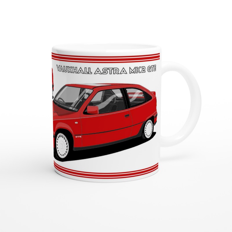 Vauxhall Astra Mk2 red art Mug