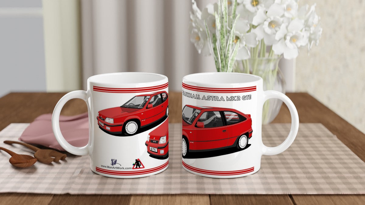 Vauxhall Astra Mk2 red art Mug