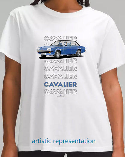 Vauxhall Cavalier Mk1 Saloon in Mid-Blue-&-Black-Art T Shirt