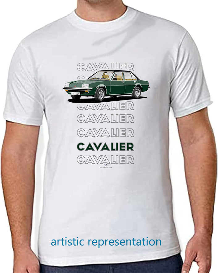 Vauxhall Cavalier Mk1 Saloon in Dark-Green-&-Black-Art T Shirt