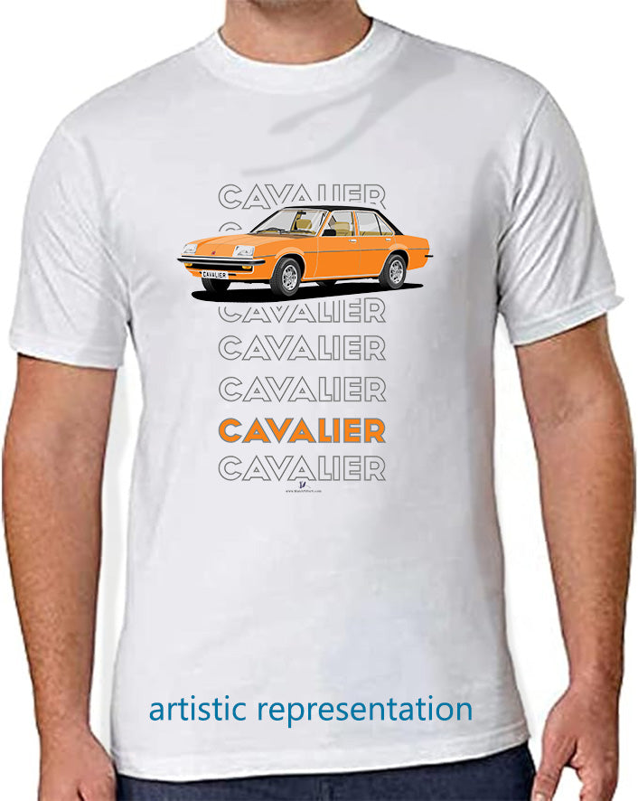 Vauxhall Cavalier Mk1 Saloon in Orange-&-Black-Art T Shirt