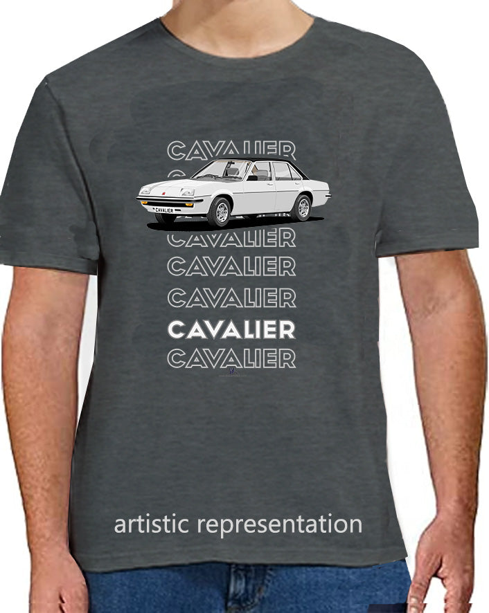 Vauxhall Cavalier Mk1 Saloon in Silver-&-Black-Art T Shirt