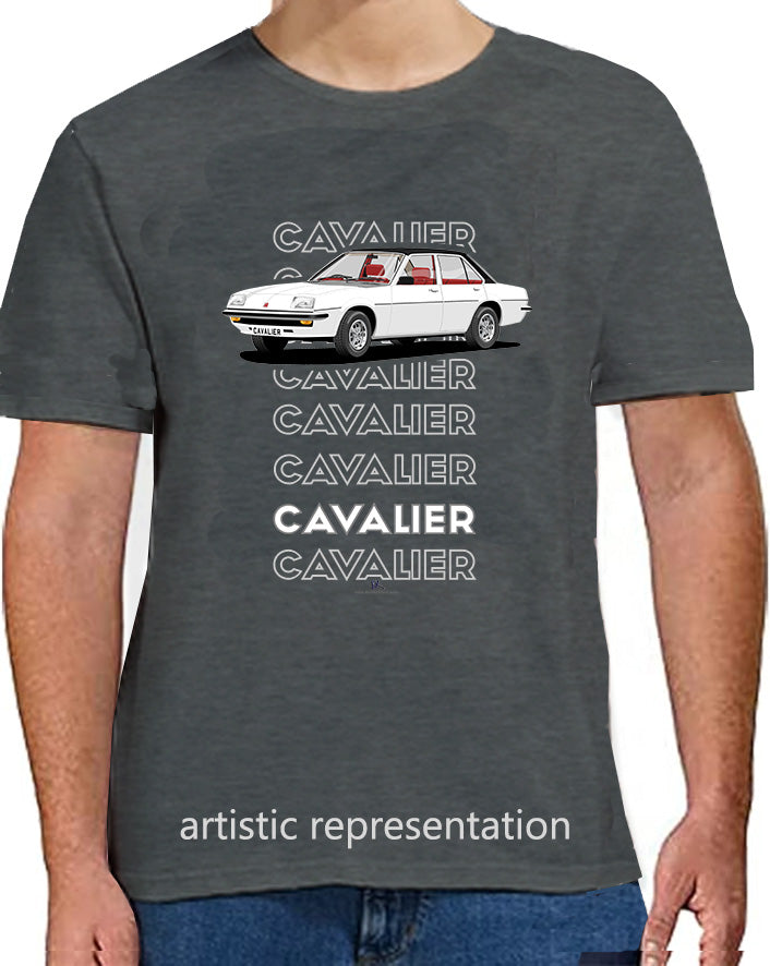 Vauxhall Cavalier Mk1 Saloon in White-&-Black-Art T Shirt