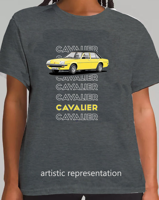 Vauxhall Cavalier Mk1 Saloon in Yellow-&-Black-Art T Shirt