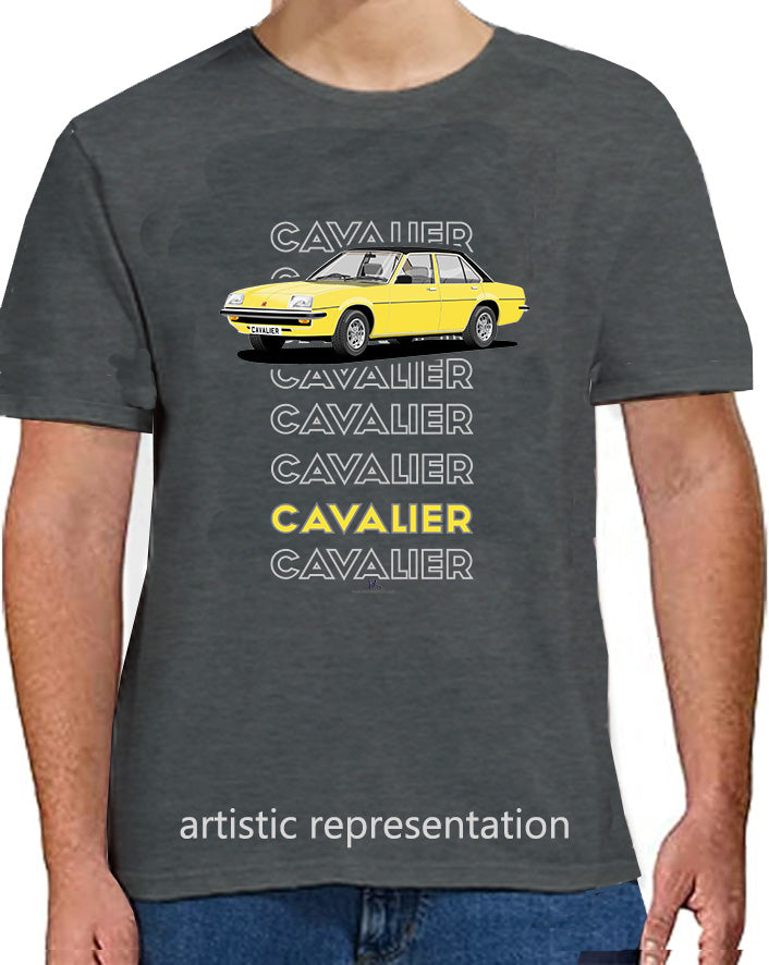 Vauxhall Cavalier Mk1 Saloon in Yellow-&-Black-Art T Shirt