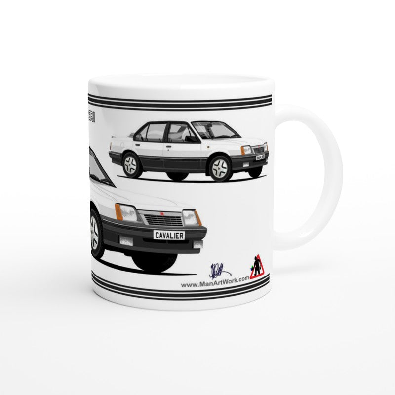 Vauxhall Cavalier Mk2a Saloon SRi in White Art Mug