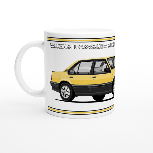 Vauxhall Cavalier Mk2a Saloon SRi in Yellow Art Mug