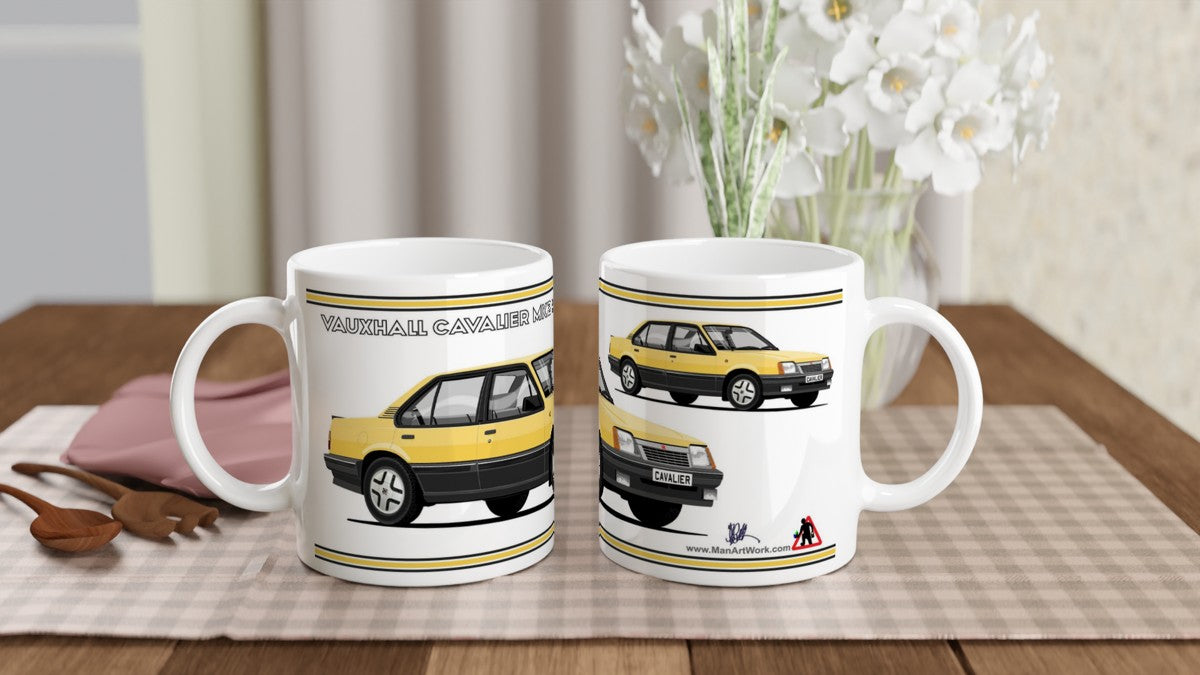 Vauxhall Cavalier Mk2a Saloon SRi in Yellow Art Mug